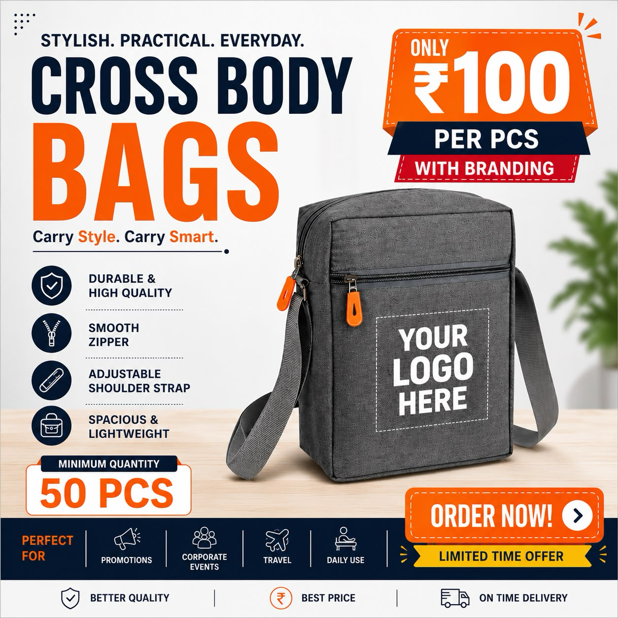Spunkay Facebook ad: Boost your brand with custom-branded bags at wholesale…