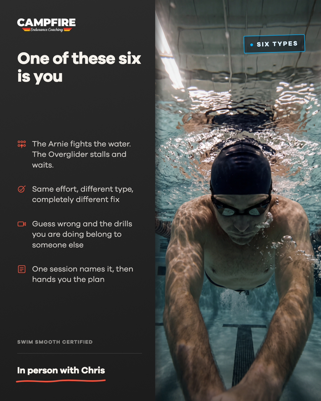 Campfire Endurance Coaching Facebook ad: One of these six is you