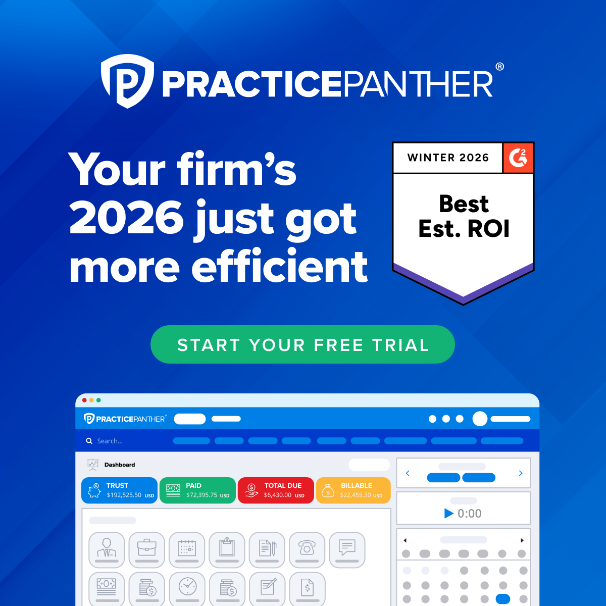 PracticePanther Law Practice Management Software Facebook ad
