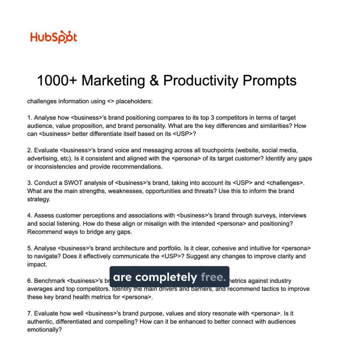 HubSpot Facebook ad: 1,000+ Free AI Prompts