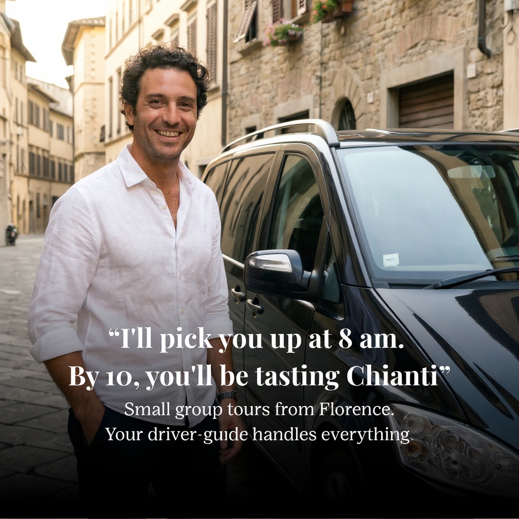 Truescany by I Just Drive Facebook ad: Discover Tuscany with Truescany's 5-Star Tours