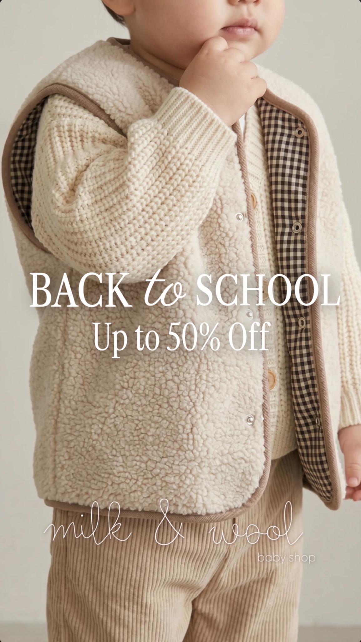 Milk and Wool Facebook ad: Clothing for little ones