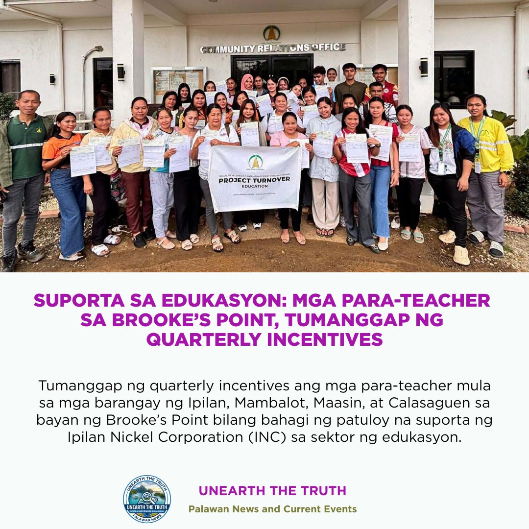 Unearth The Truth Facebook ad: SUPORTA SA EDUKASYON: MGA PARA-TEACHER SA BROOKE’S POINT…