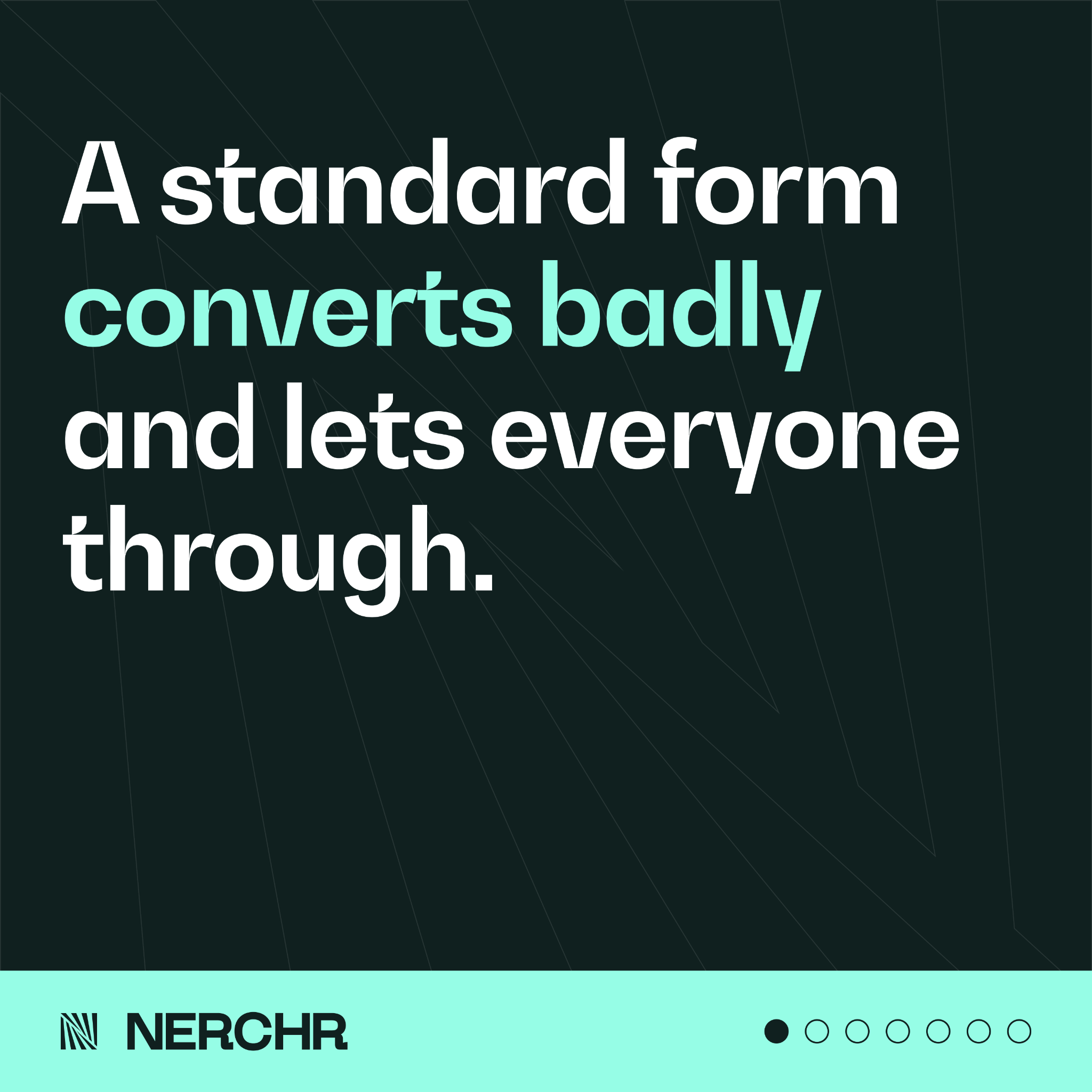 Nerchr Facebook ad: A standard lead gen form does two things…