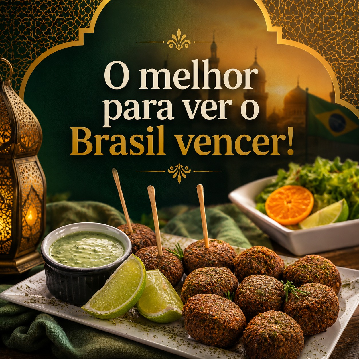 Tenda Árabe - Gastronomia Sírio Libanesa Facebook ad: Nada melhor que ver o Brasil vencer, comendo…