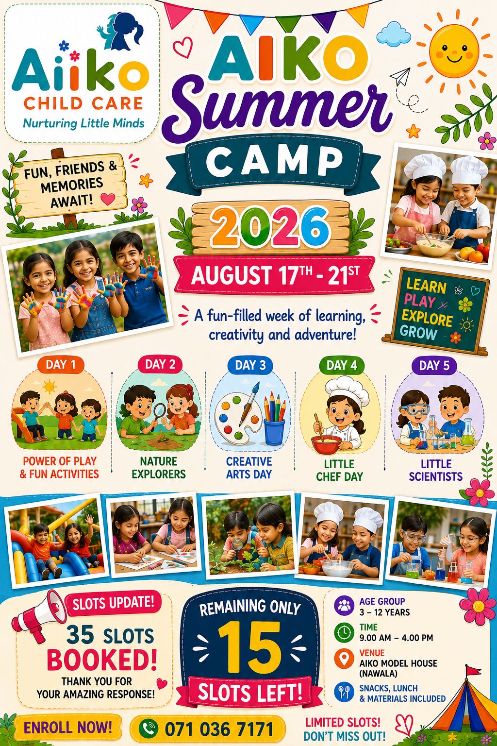 Aiko Preschool, Daycare & After School Activity Center Facebook ad: AIKO Summer Camp 2026