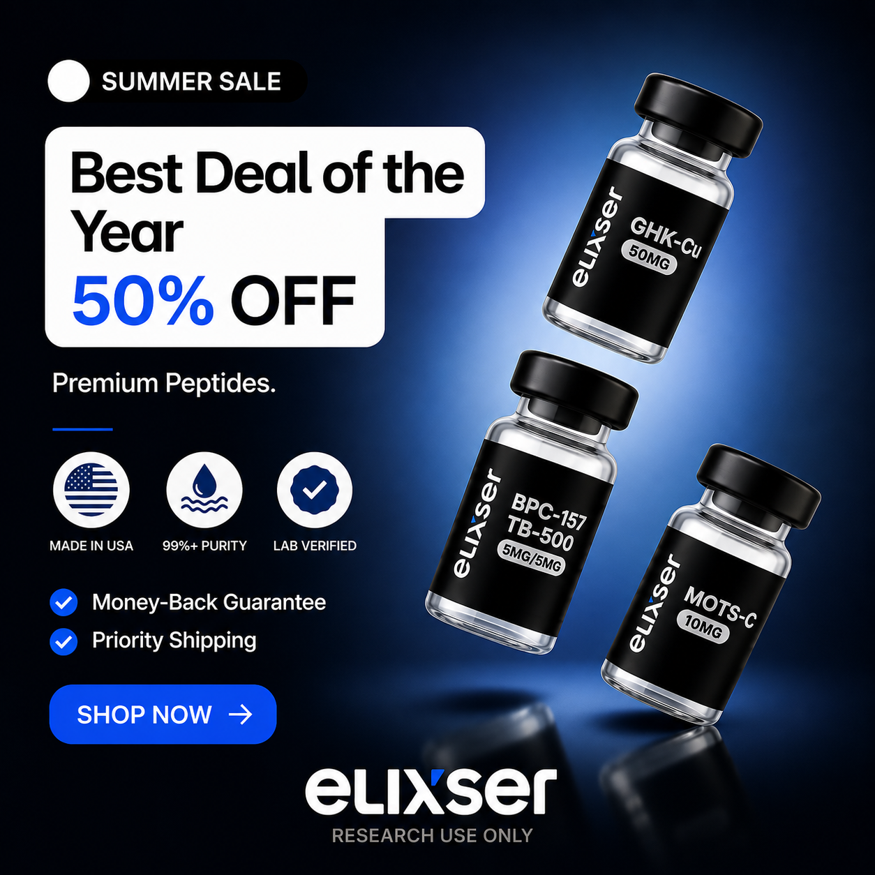 Elixser Peptides Facebook ad
