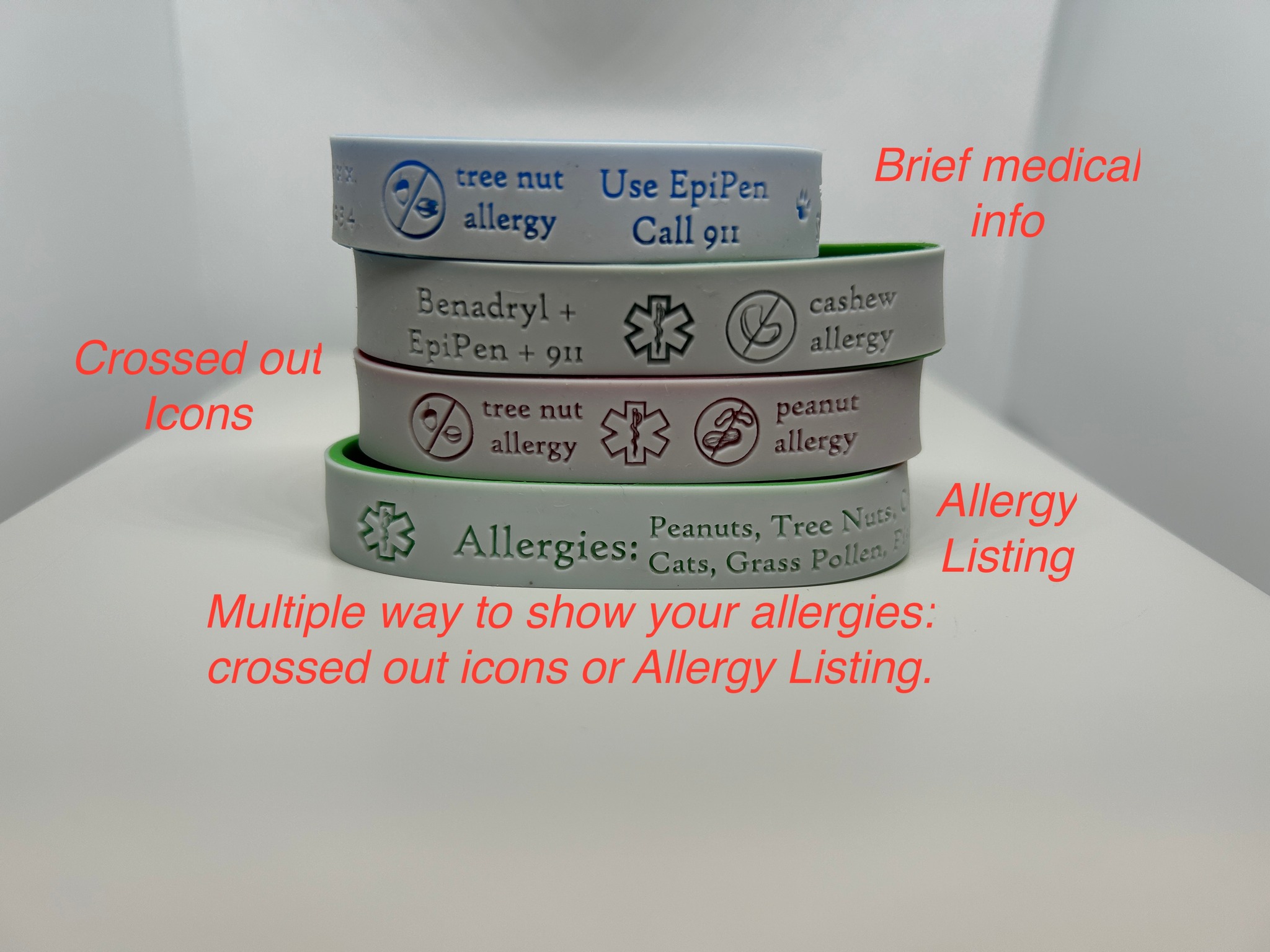 ICOE Bracelets Facebook ad: Spring into Safety with ICOE Allergy Bracelets