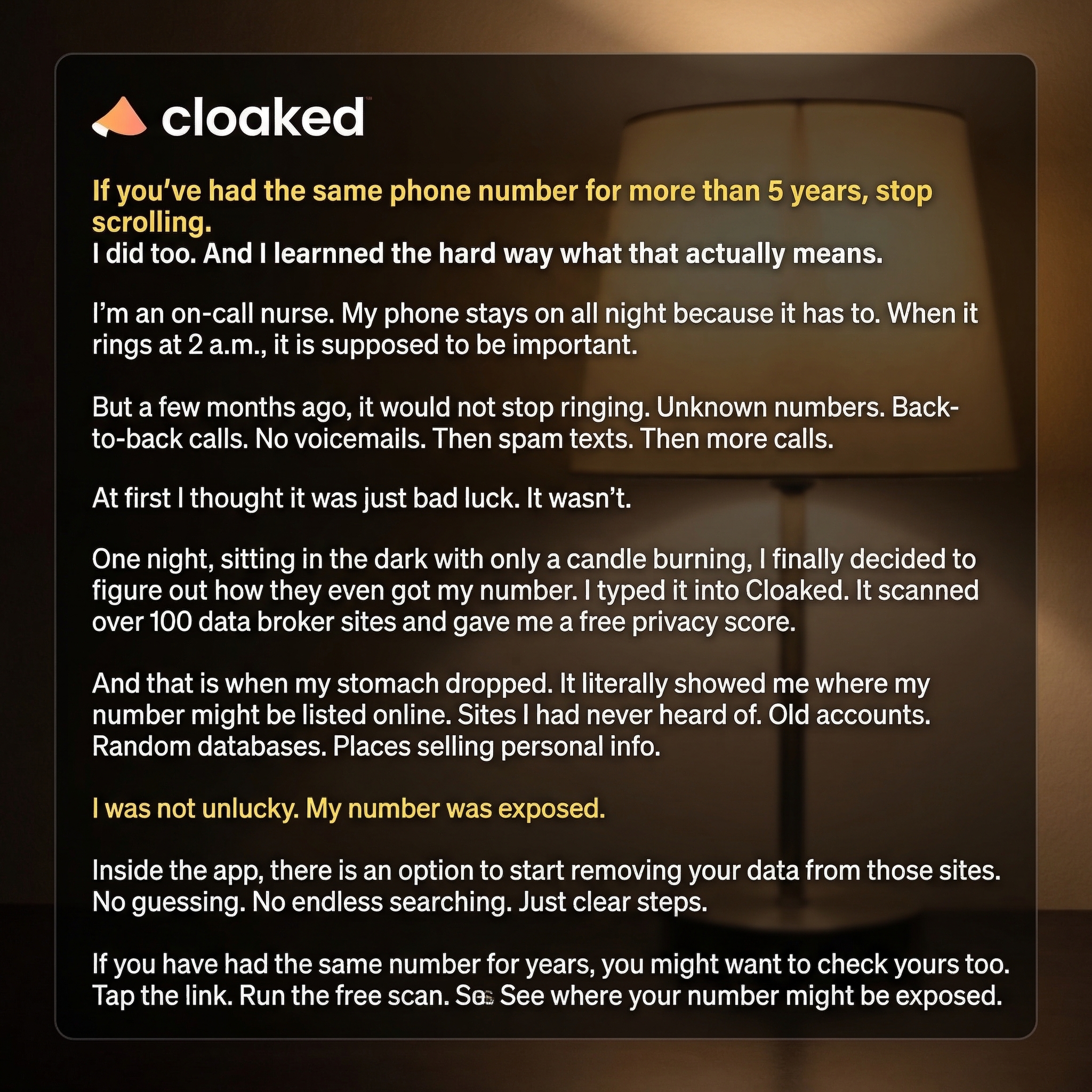 Cloaked Inc. Facebook ad