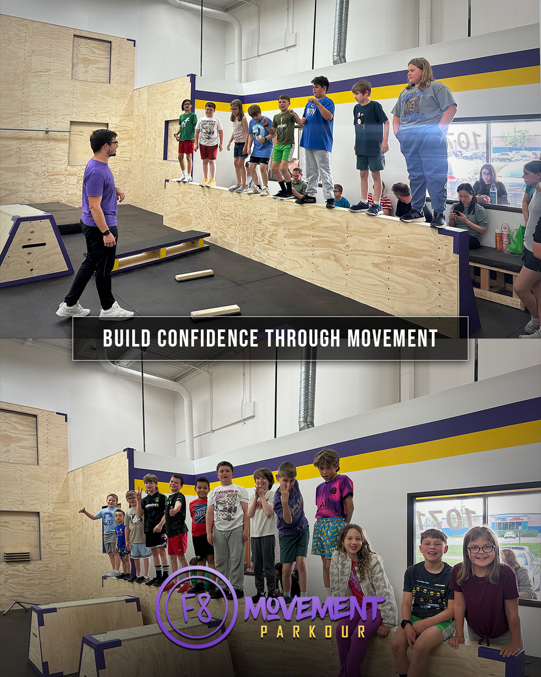 F8 Movement Parkour Facebook ad: Kids Parkour Gym!
