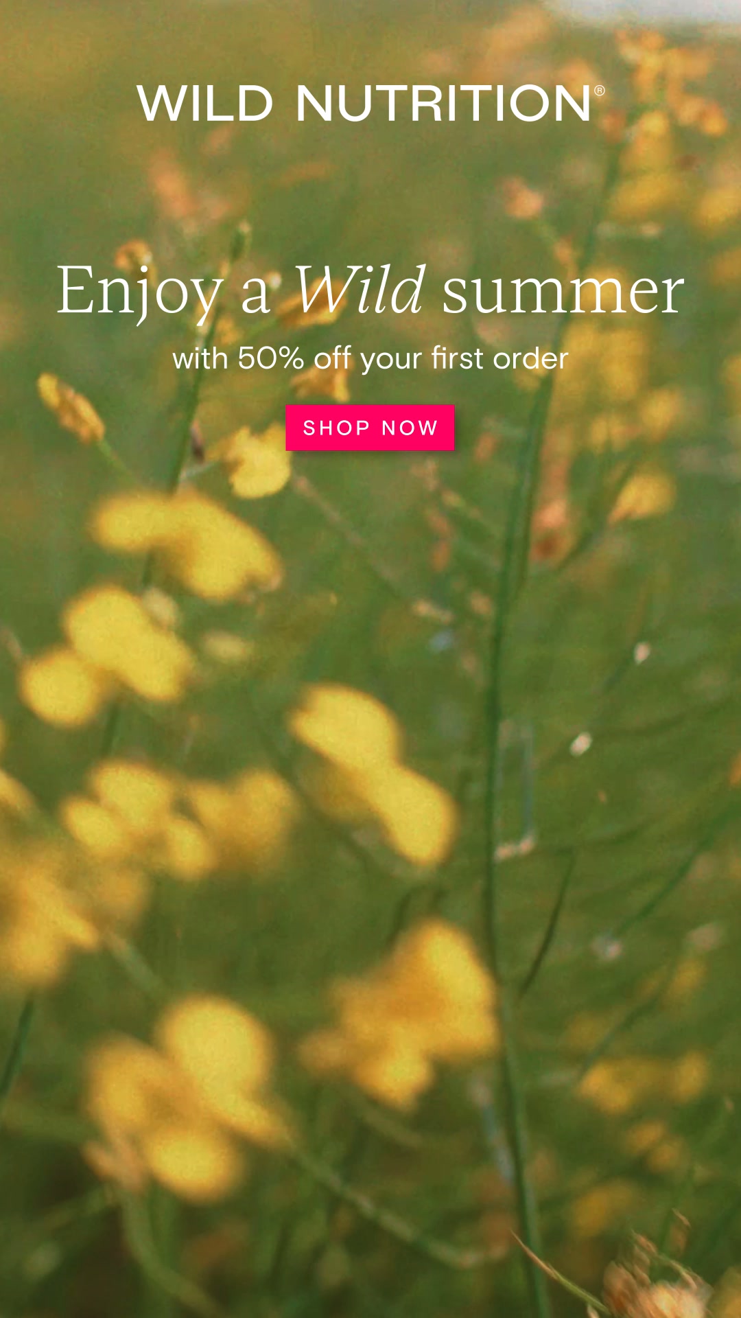 Wild Nutrition Facebook ad: New season energy starts here.