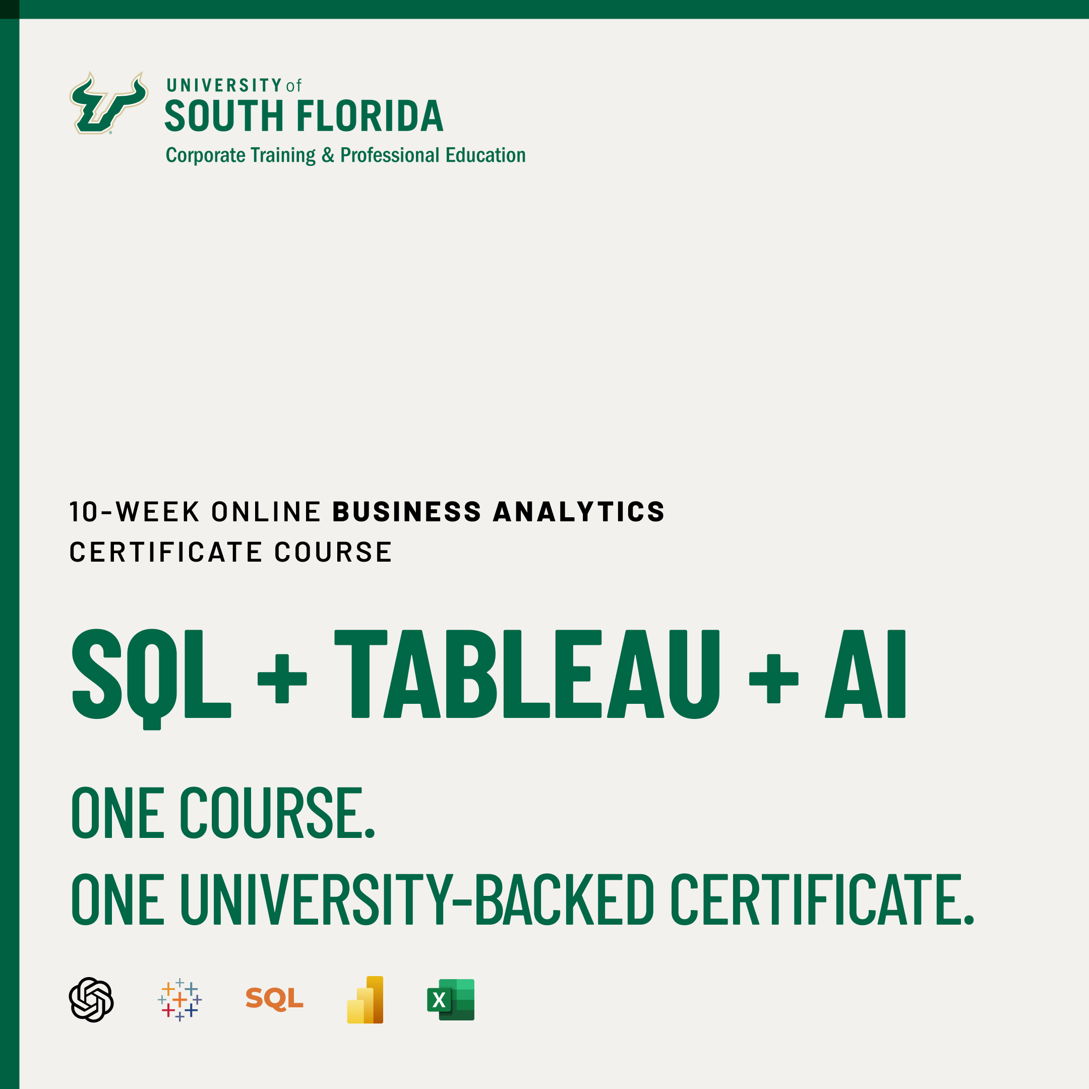 USF Corporate Training and Professional Education Online Certificates Facebook ad