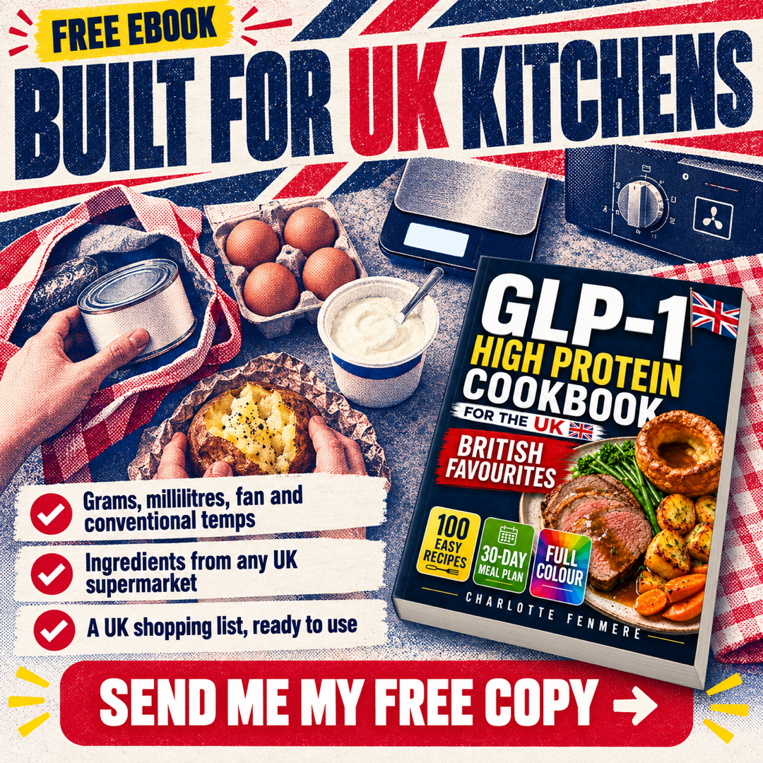 The Book Reading Club Facebook ad: GLP-1 HIGH PROTEIN
