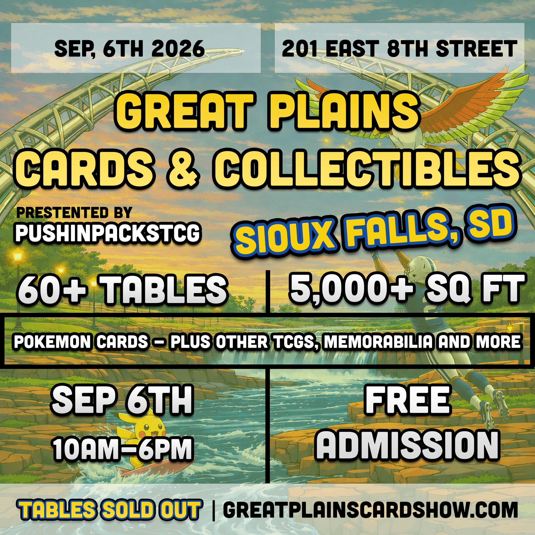 Pushinpackstcg Facebook ad: SIOUX FALLS CARD SHOW!