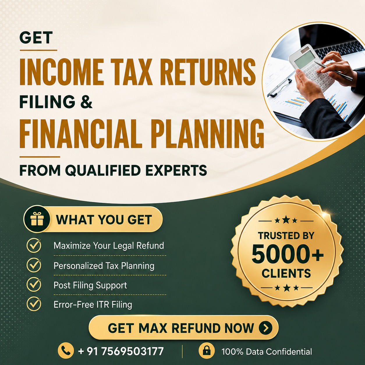 FinTax Insights by CA K Vivek Reddy Facebook ad: Hassle-Free ITR Filing by Experts
