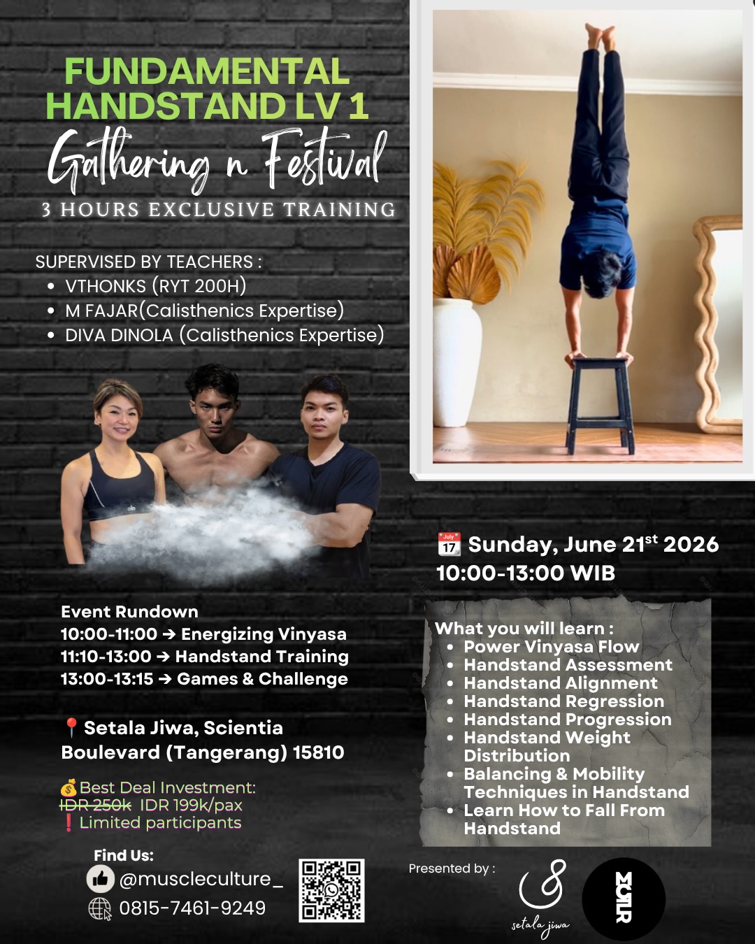 muscleculture_ Facebook ad: Gathering Power Vinyasa X Playful Calisthenics {3 Hours…