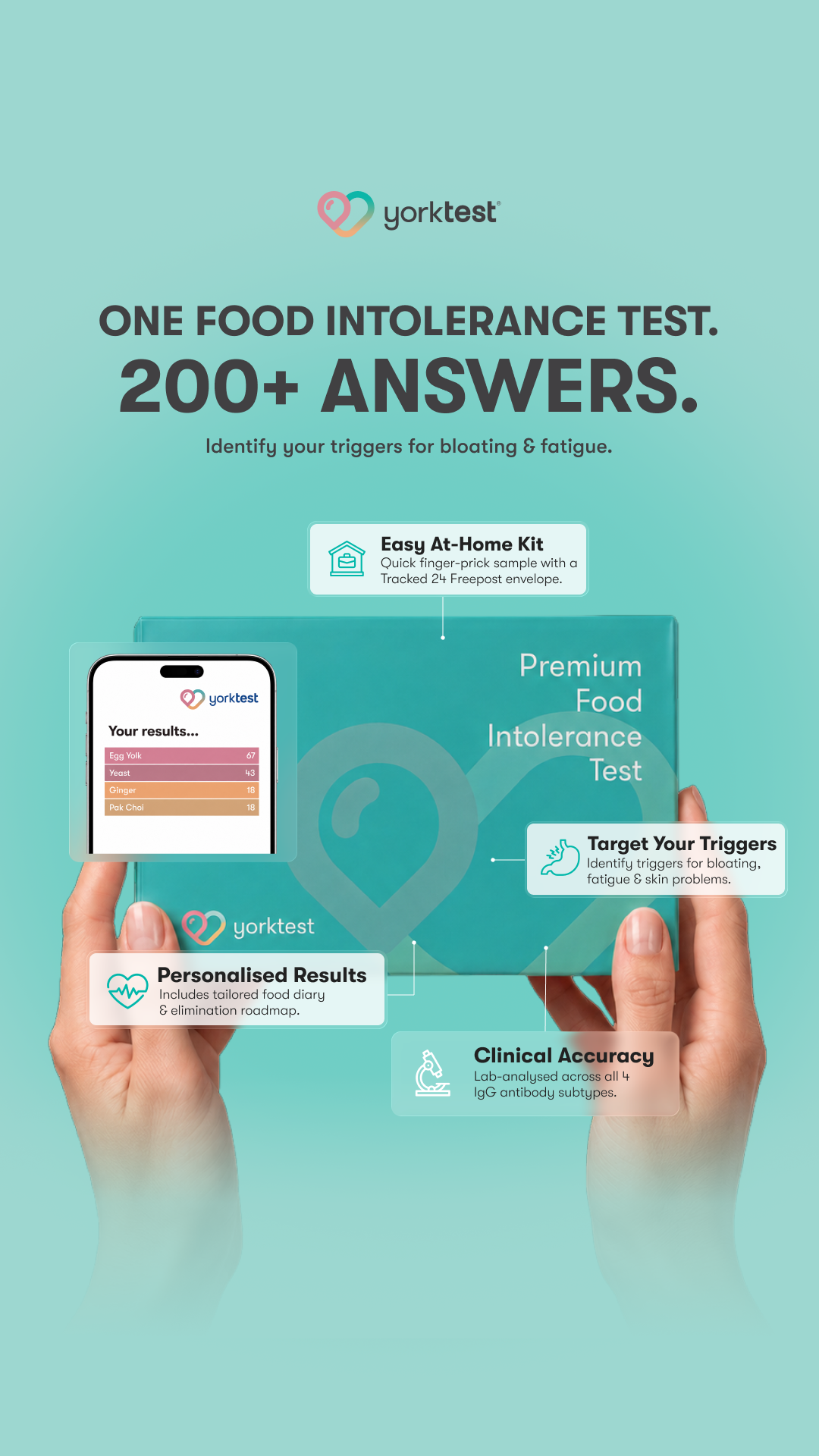 YorkTest UK Facebook ad: Test 200 Food & Drink Ingredients