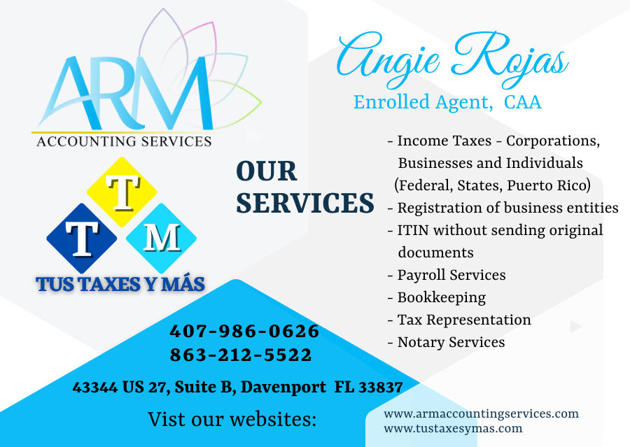 ARM Accounting Services Facebook ad: Individual and Business Tax Preparation (Federal, State and…