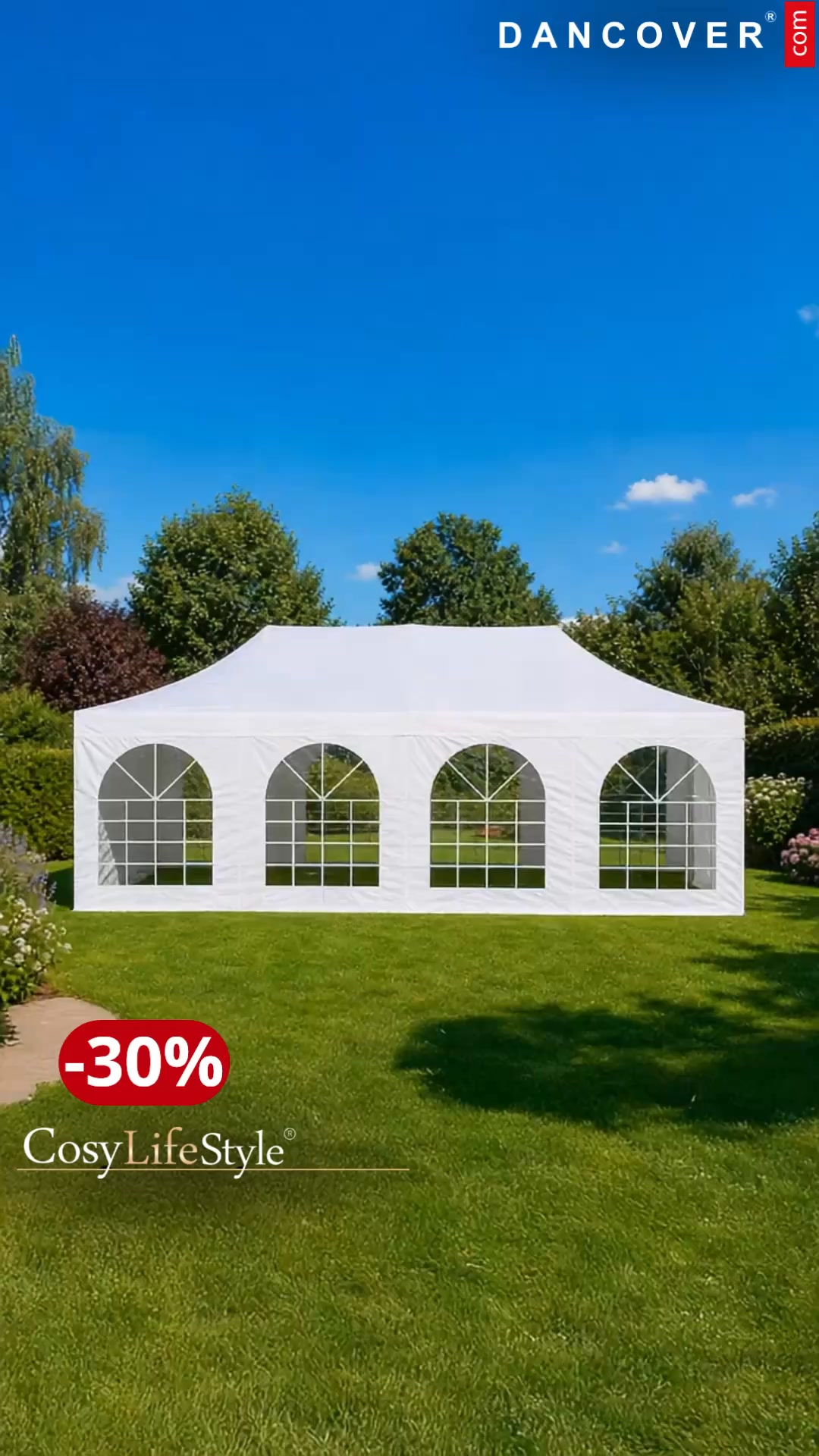 Dancover Facebook ad: FleXtents partytält från endast 3 372 kr