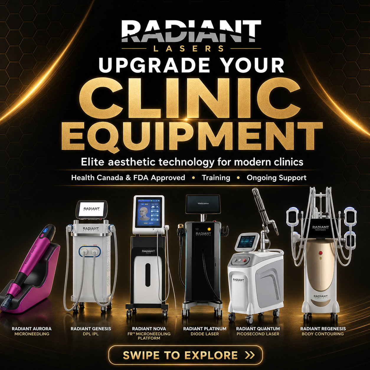 Radiant Lasers Facebook ad: WE SELL HEALTH CANADA APPROVED LASER DEVICES FOR…