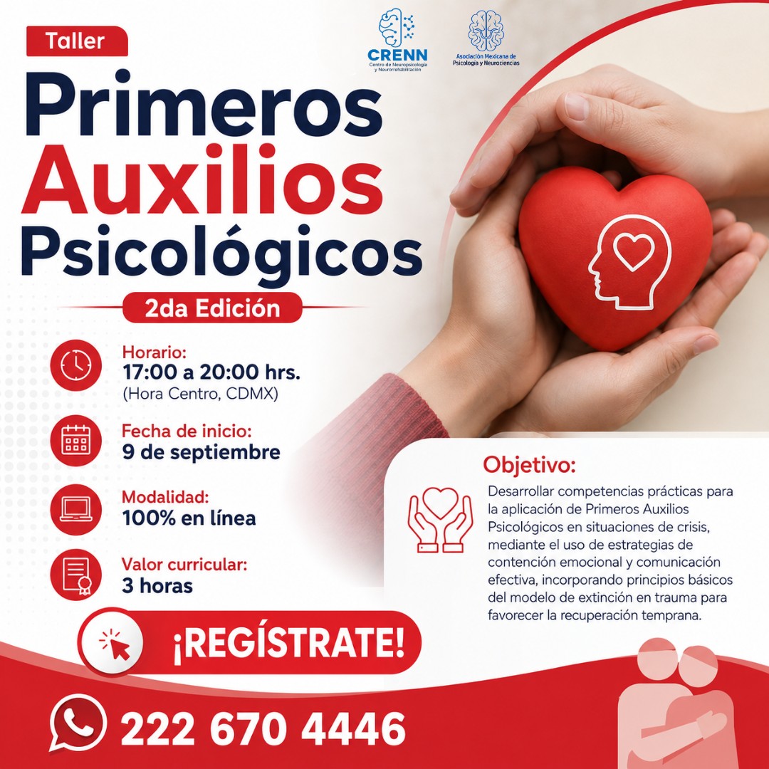 Asociación Mexicana de Psicología y Neurociencias A.C. Facebook ad: Ante una crisis emocional, ¿sabría qué hacer en…