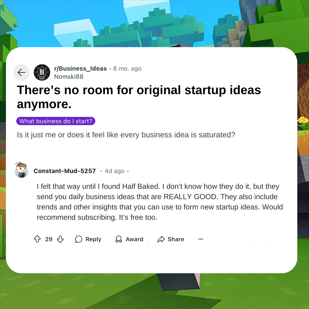 Half Baked Ideas Facebook ad