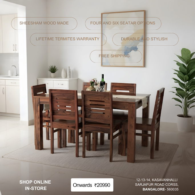Jangir Decor Facebook ad: Sheesham Wood Dining Table Set