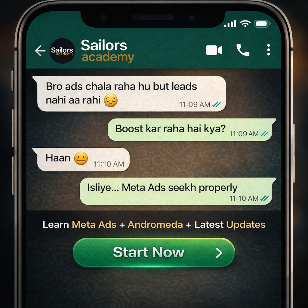 Sailors Academy Facebook ad: Ads Chal Rahe… Leads Nahi?