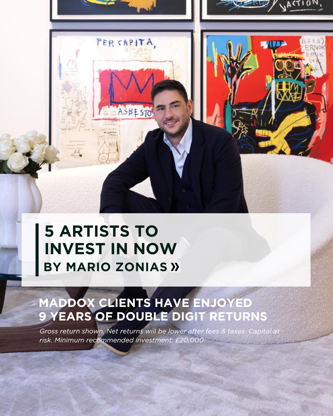 Maddox Gallery Facebook ad: Invest in Contemporary Art