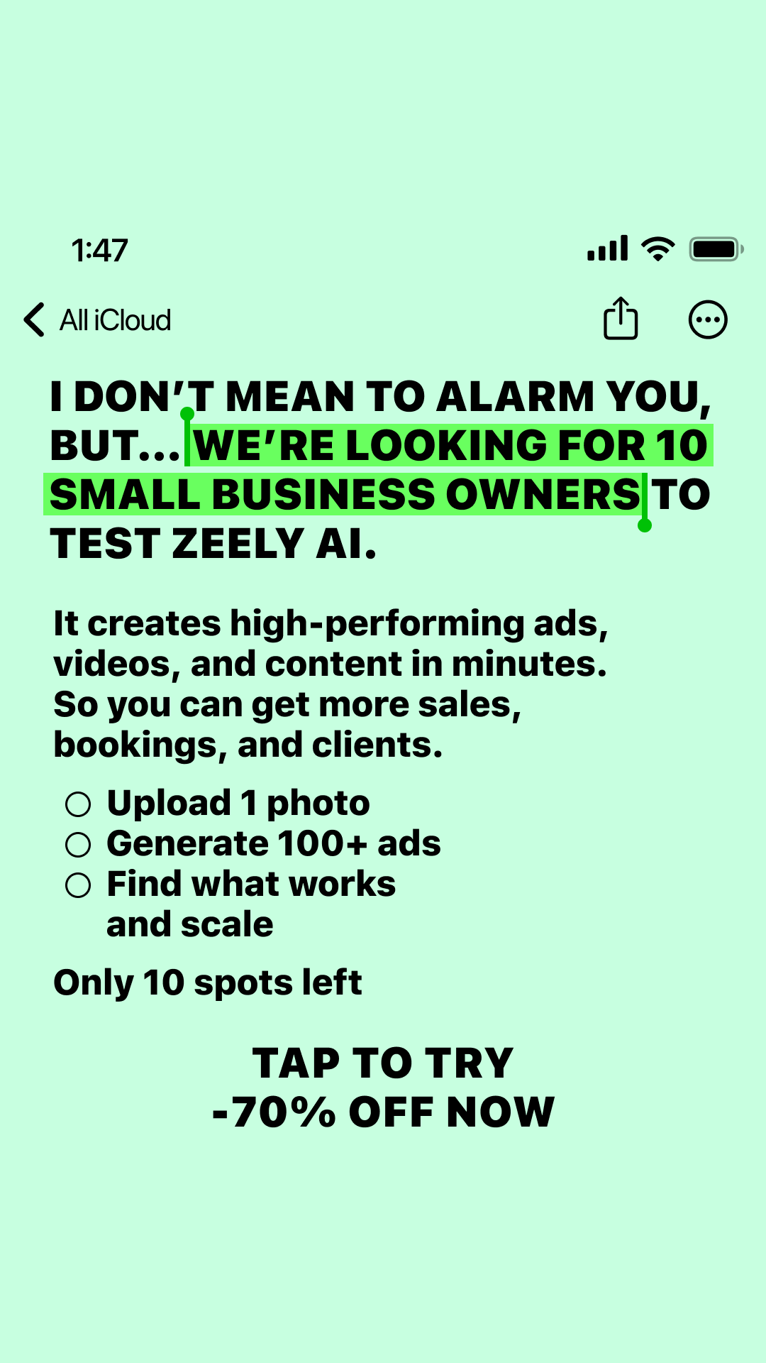 Zeely: AI Ads Maker Facebook ad
