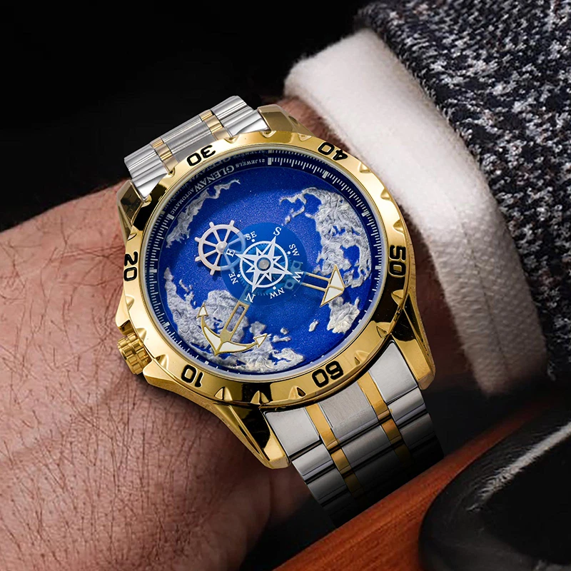 Khald East Facebook ad: Luxury Automatic World Map Watch, Limited Design, 2 Year…