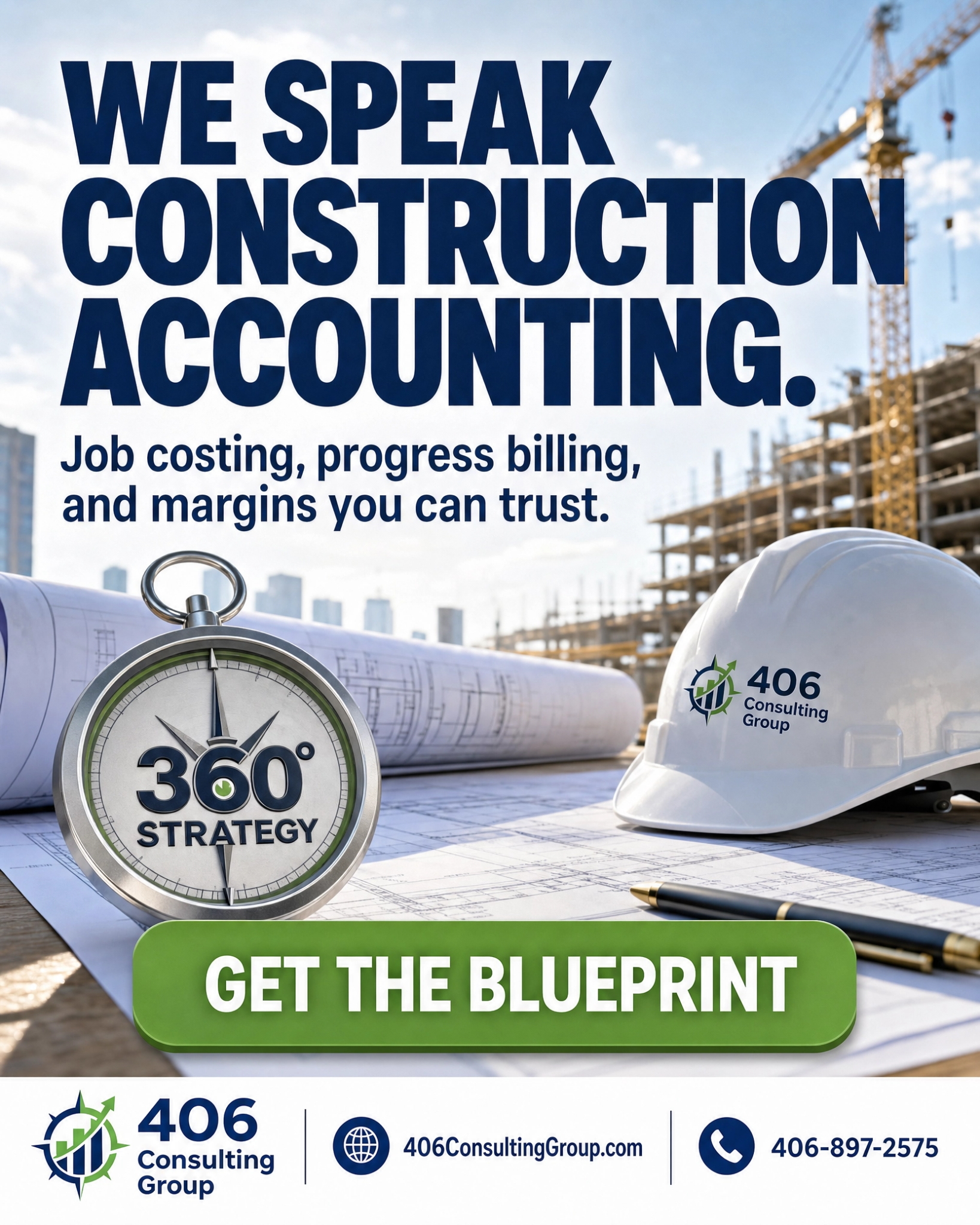 406 Consulting Group Facebook ad: Stop guessing on your project margins. Get specialized…