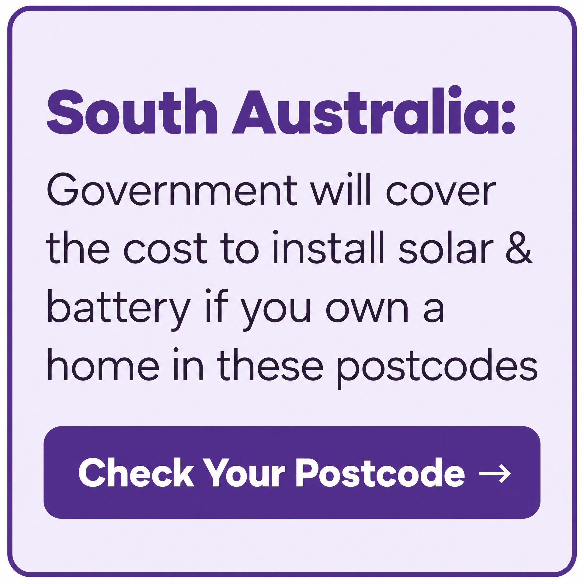 Solar & Battery - True Compare Facebook ad