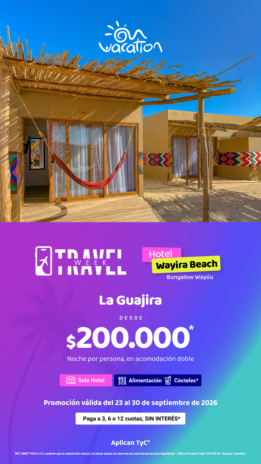 On Vacation Facebook ad: ¡Reserva Ya!