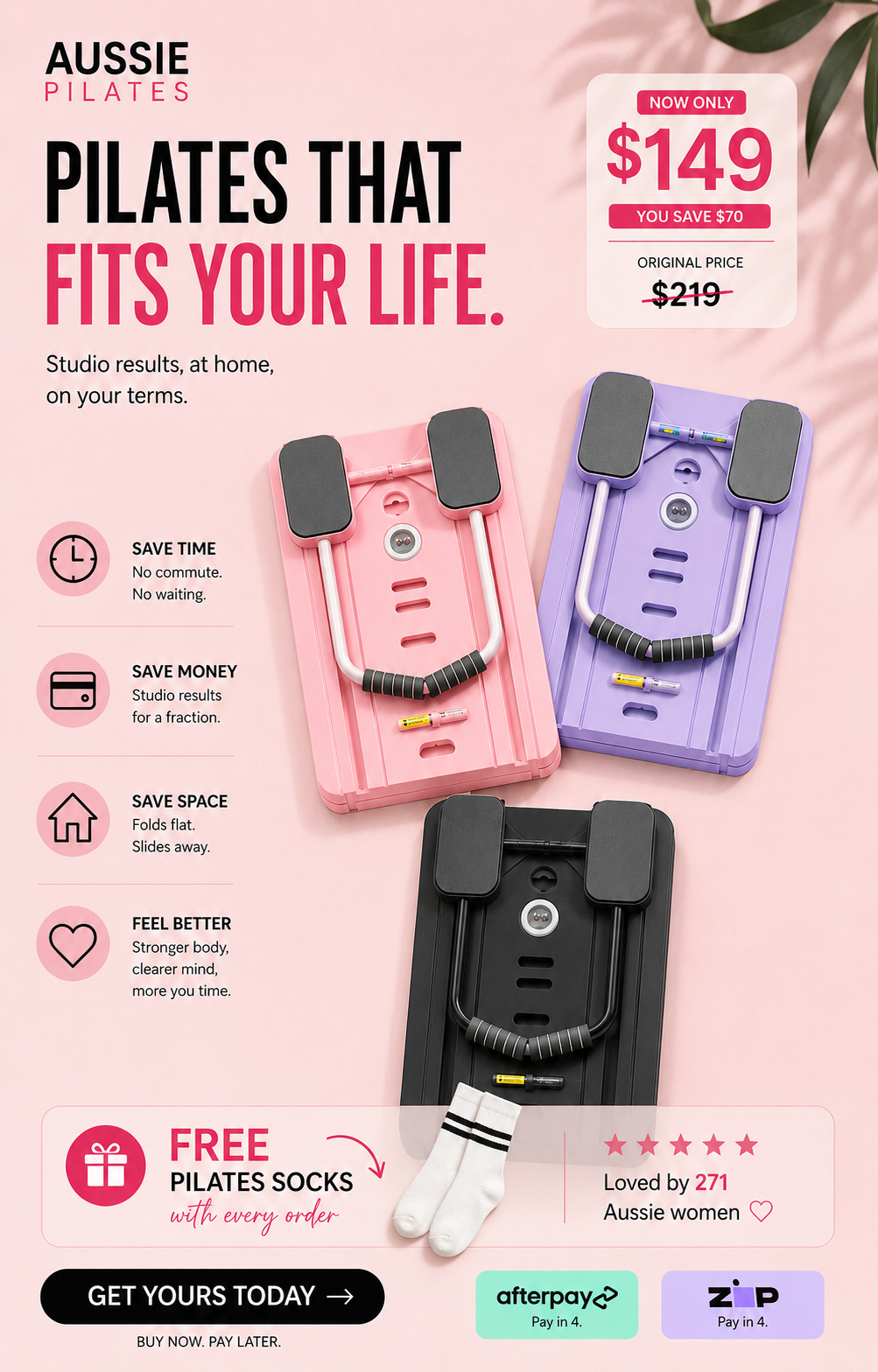 Aussie pilates Facebook ad