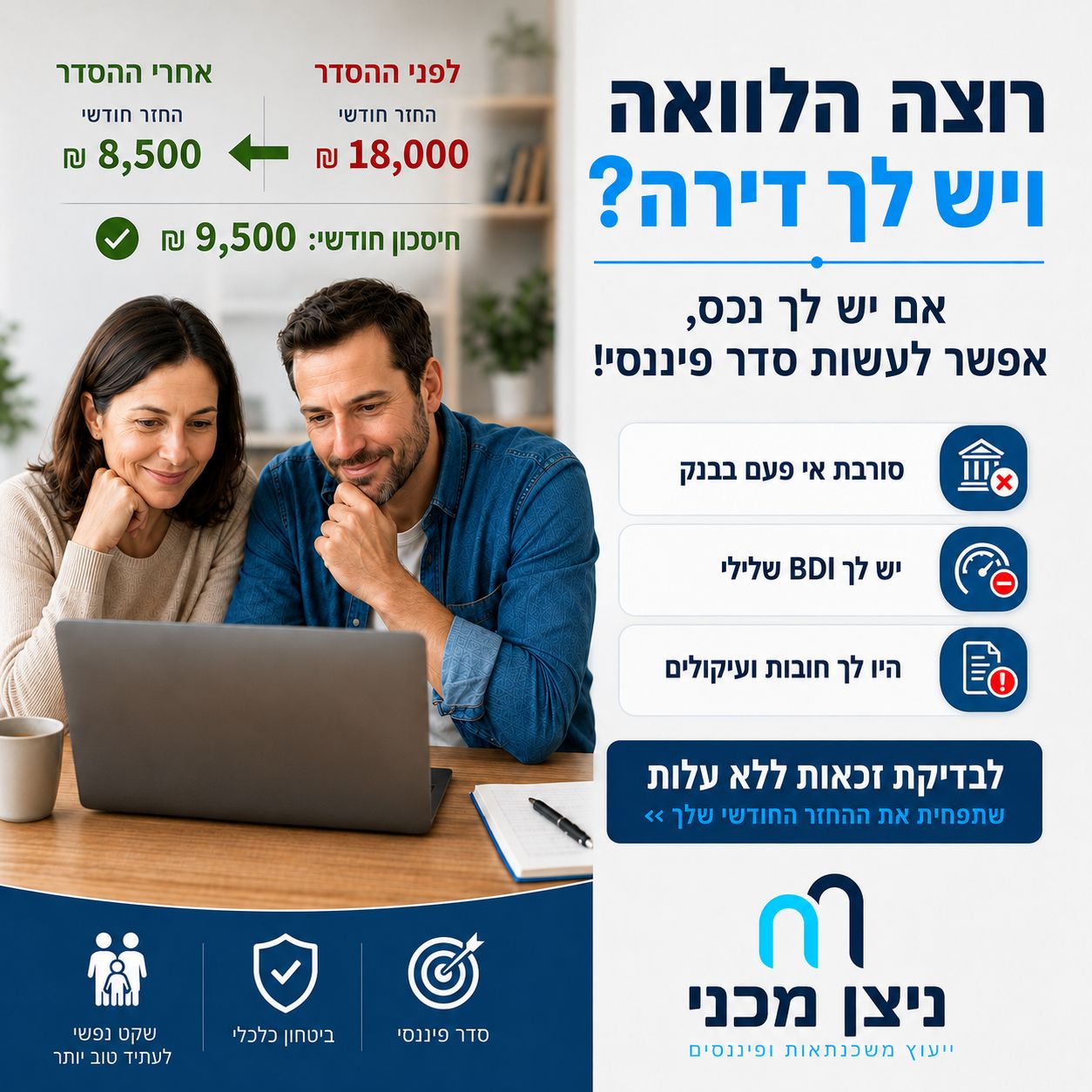 ניצן מכני - ייעוץ משכנתאות ופיננסים Facebook ad: !מה שהבנקים לא רוצים שתדעו - איך להוזיל את תשלומי המשכנתא