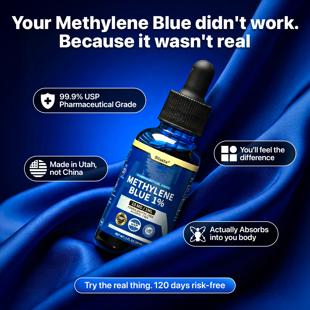 Dr. David Norris, Mitochondrial Specialist Facebook ad: Just 5 drops of this blue liquid = All-day energy without…