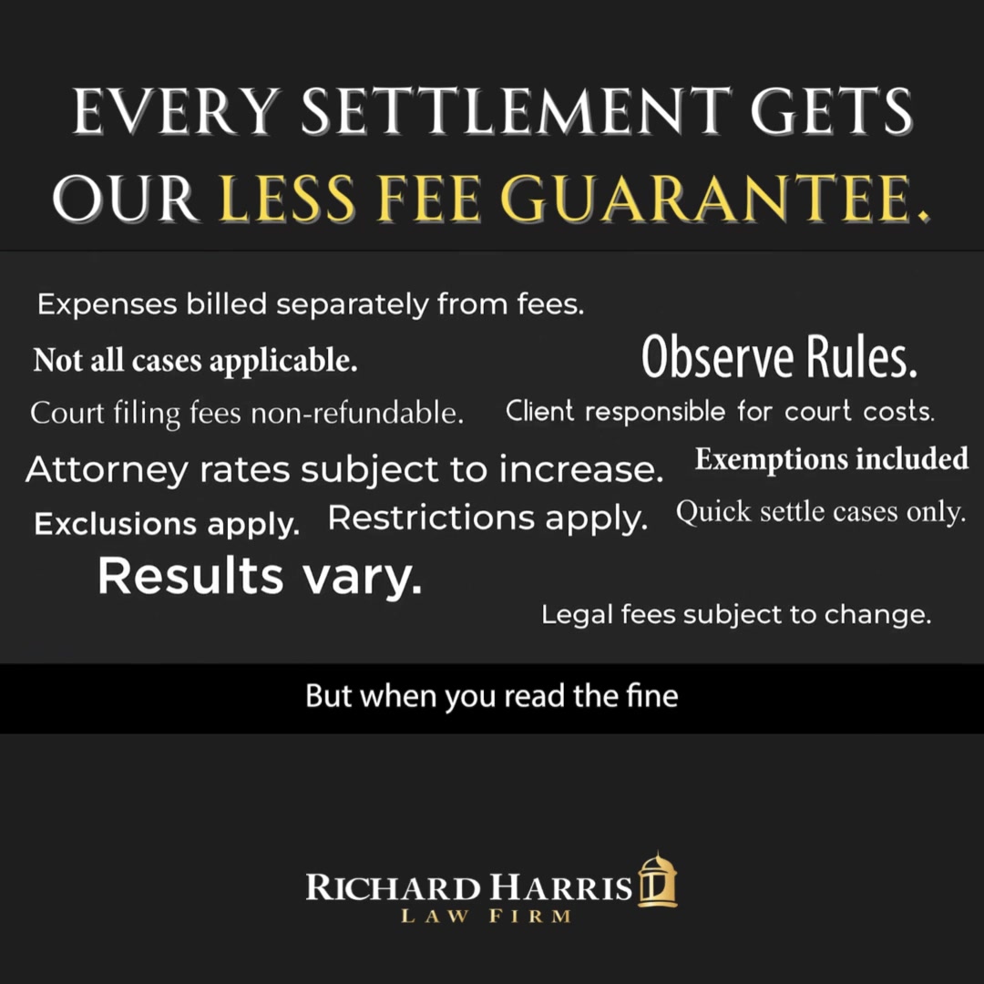 Richard Harris Law Firm Facebook ad from May 9, 2025