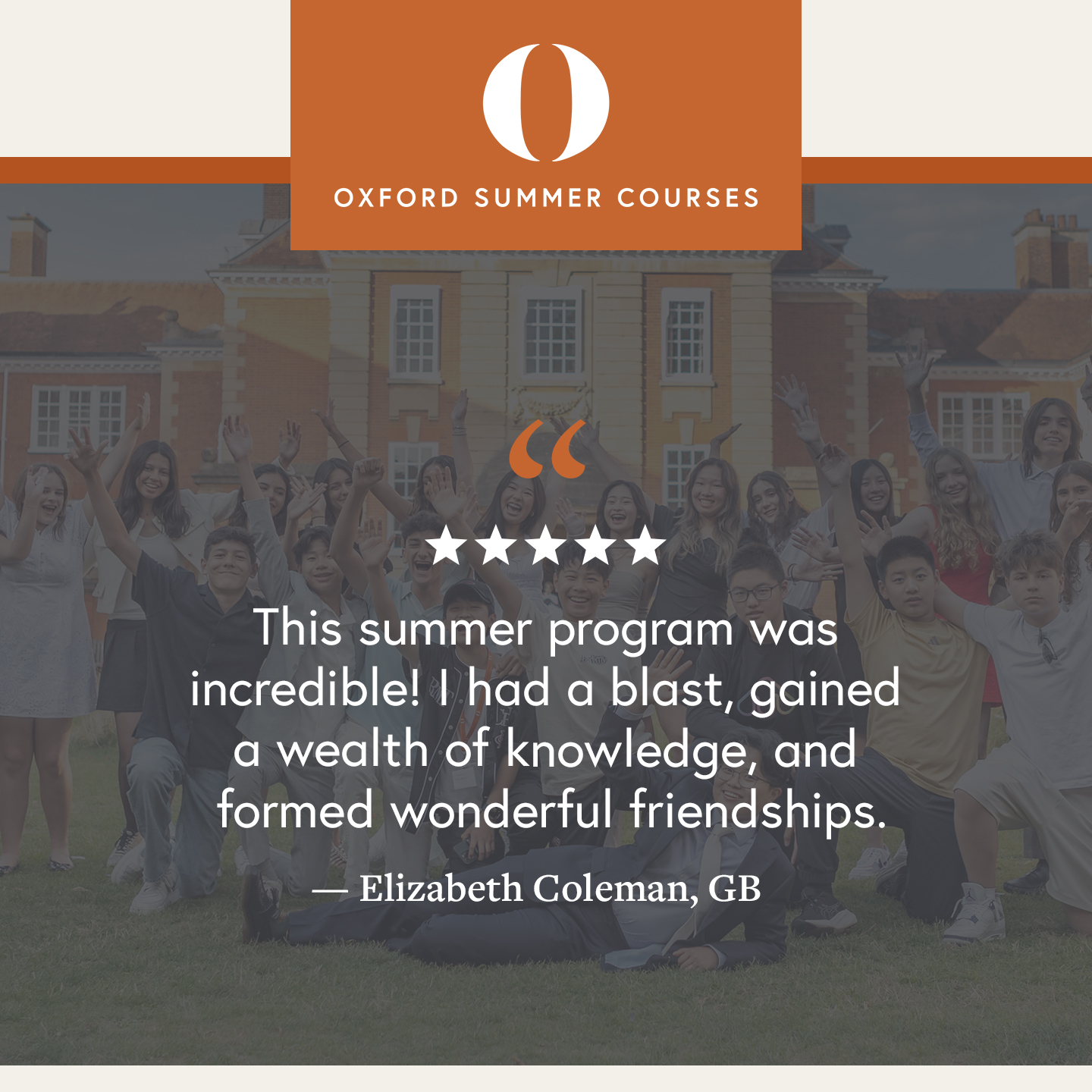Oxford Summer Courses Facebook ad from Feb 5, 2026