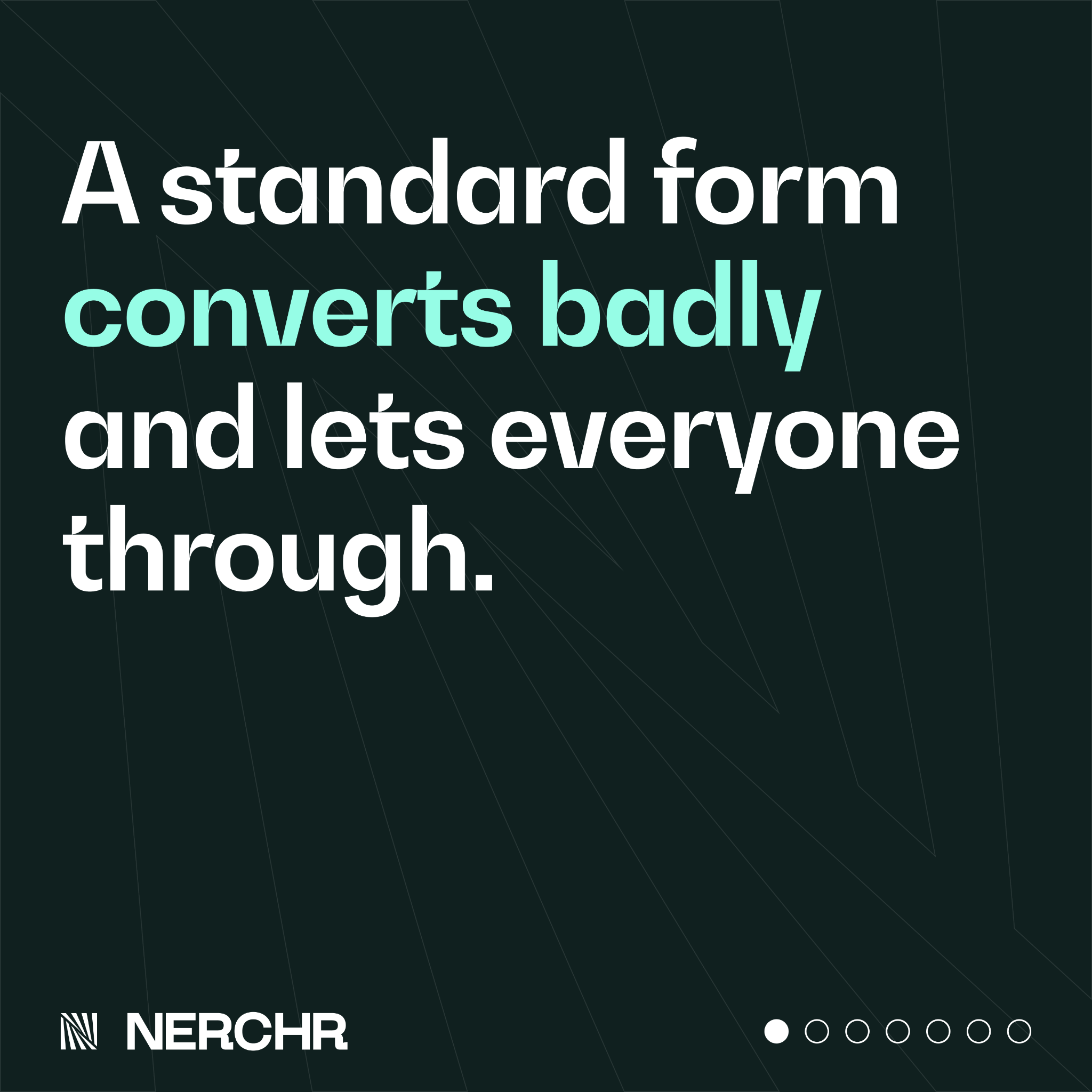 Nerchr Facebook ad: A standard lead gen form does two things…