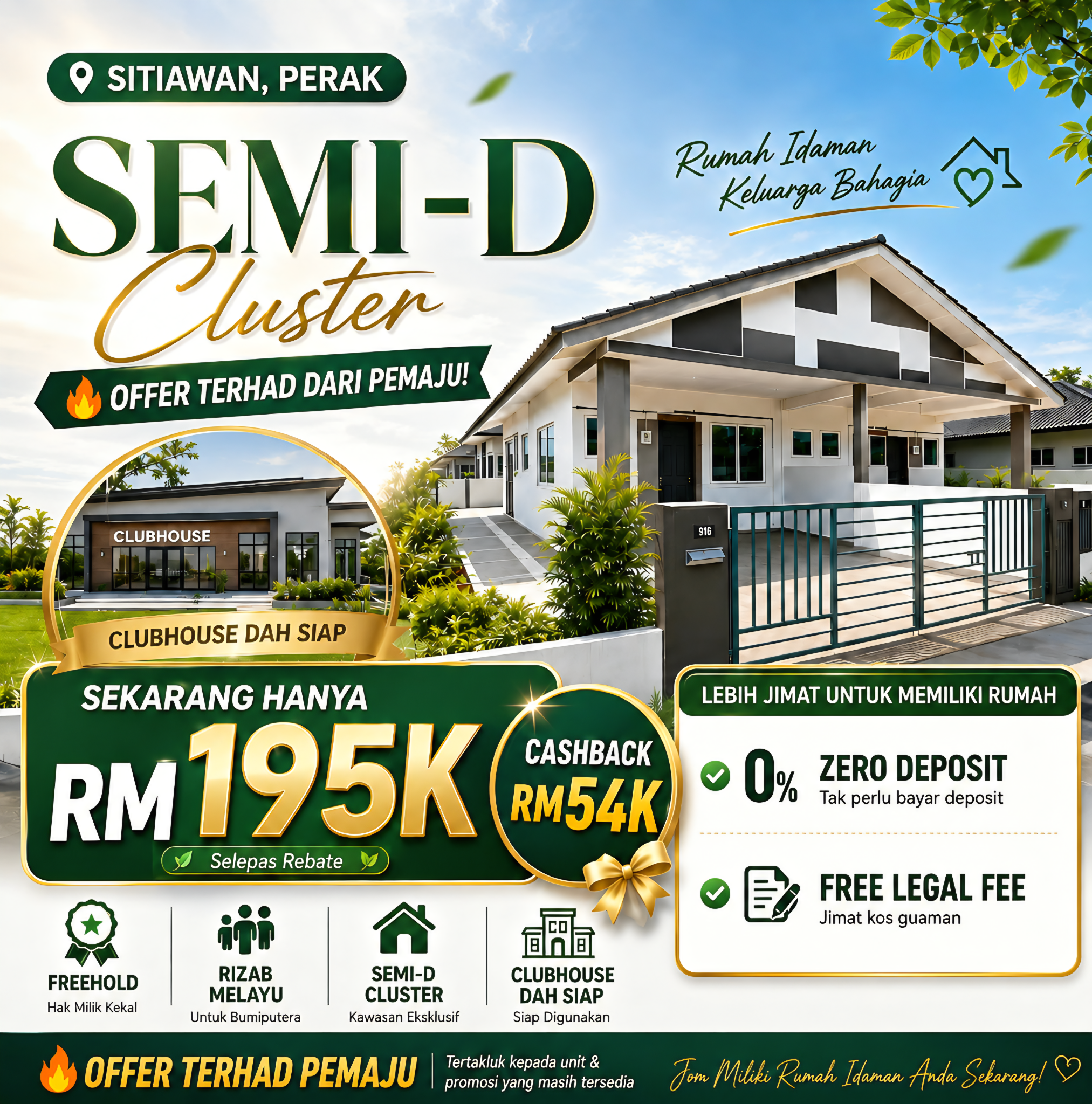 Global Mate Group Facebook ad: CASH BACK RM54,000, Bulanan RM850