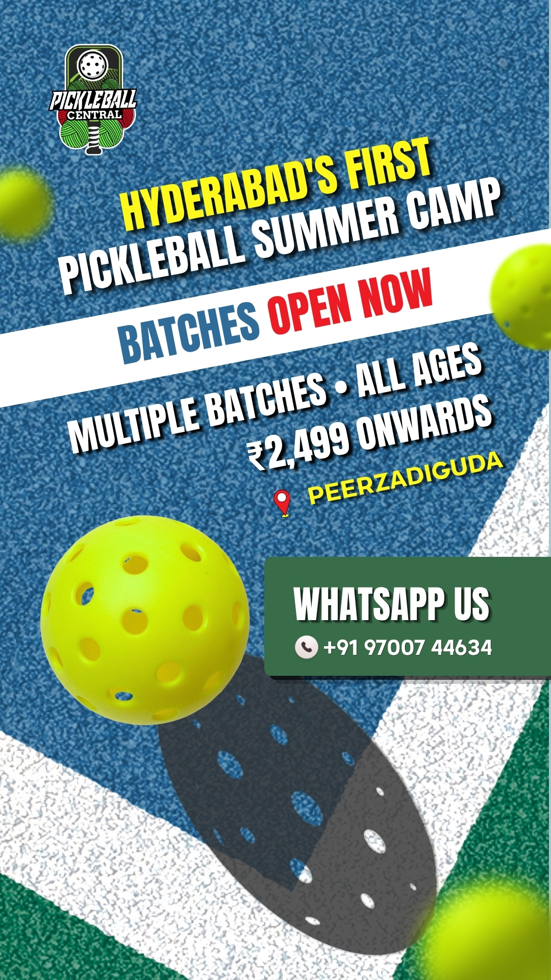 Pickleball Central Facebook ad from Apr 14, 2026