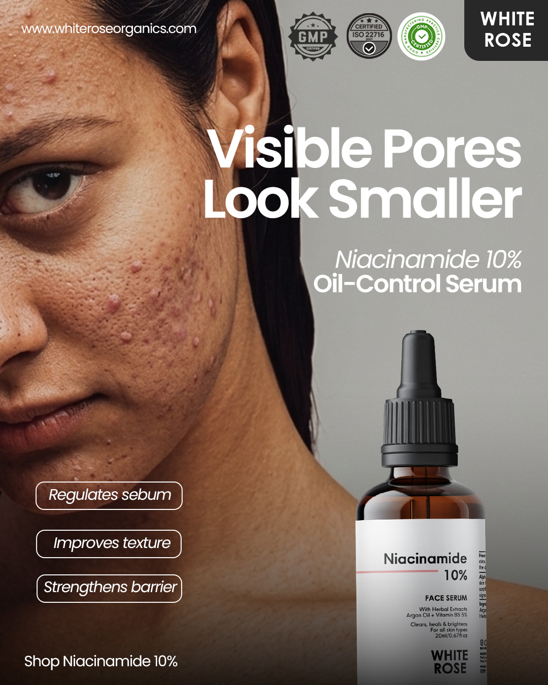 The Serum Studio Facebook ad: Niacinamide 10% Serum