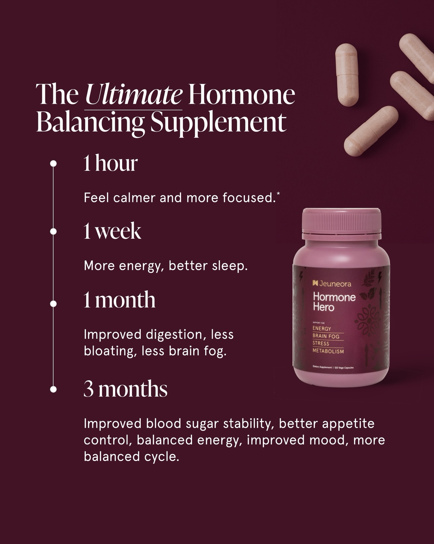 Jeuneora Facebook ad: Balanced Hormones in Just 3 Months?