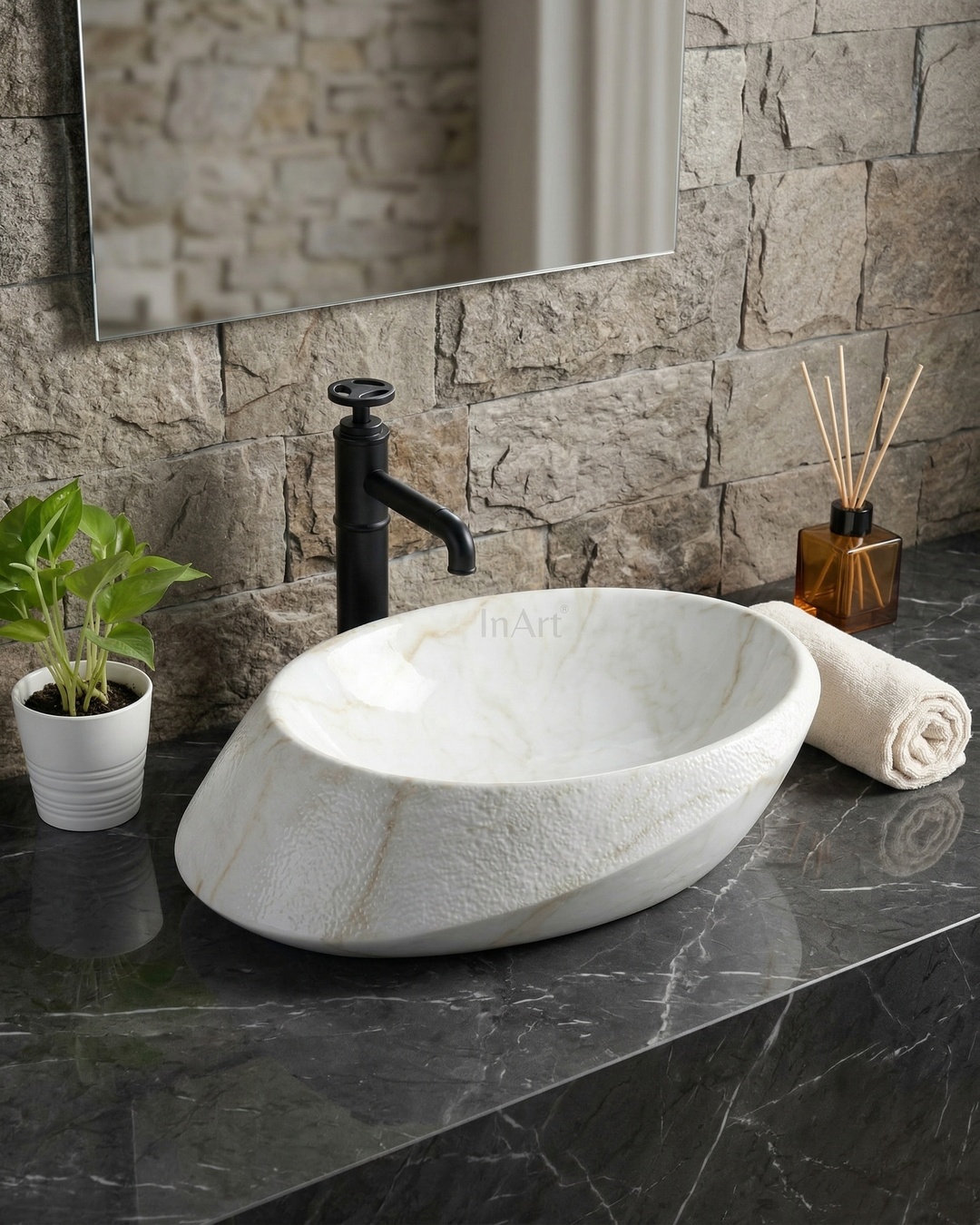Inart.co.in Facebook ad: Elevate your bathroom to a sanctuary of luxury.