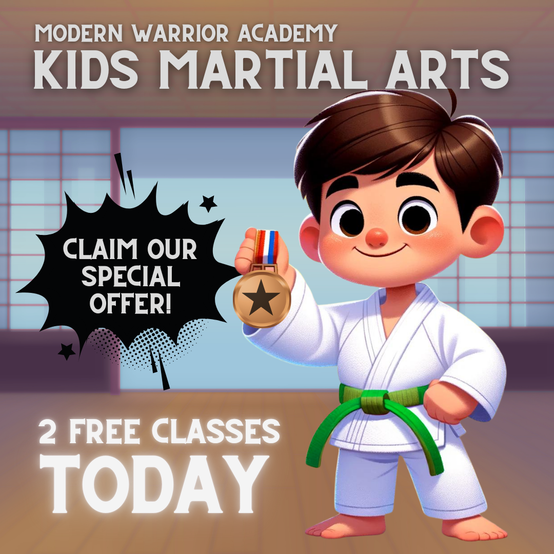 ModernWarrior Martial Arts Atwater Facebook ad: Claim Your 2 FREE classes!