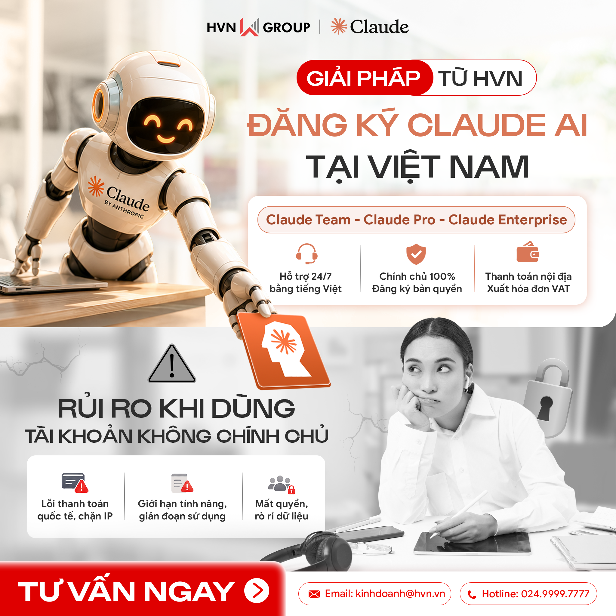 HVN GROUP Facebook ad: Nhận giá CLAUDE ưu đãi!