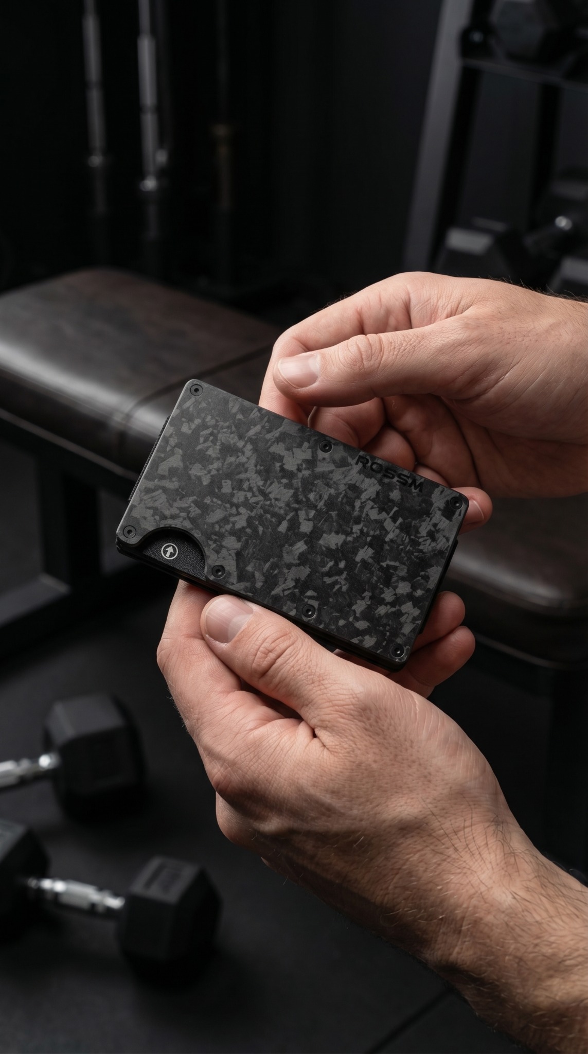 RossmWallet Facebook ad: Forged Carbon Men's Wallet