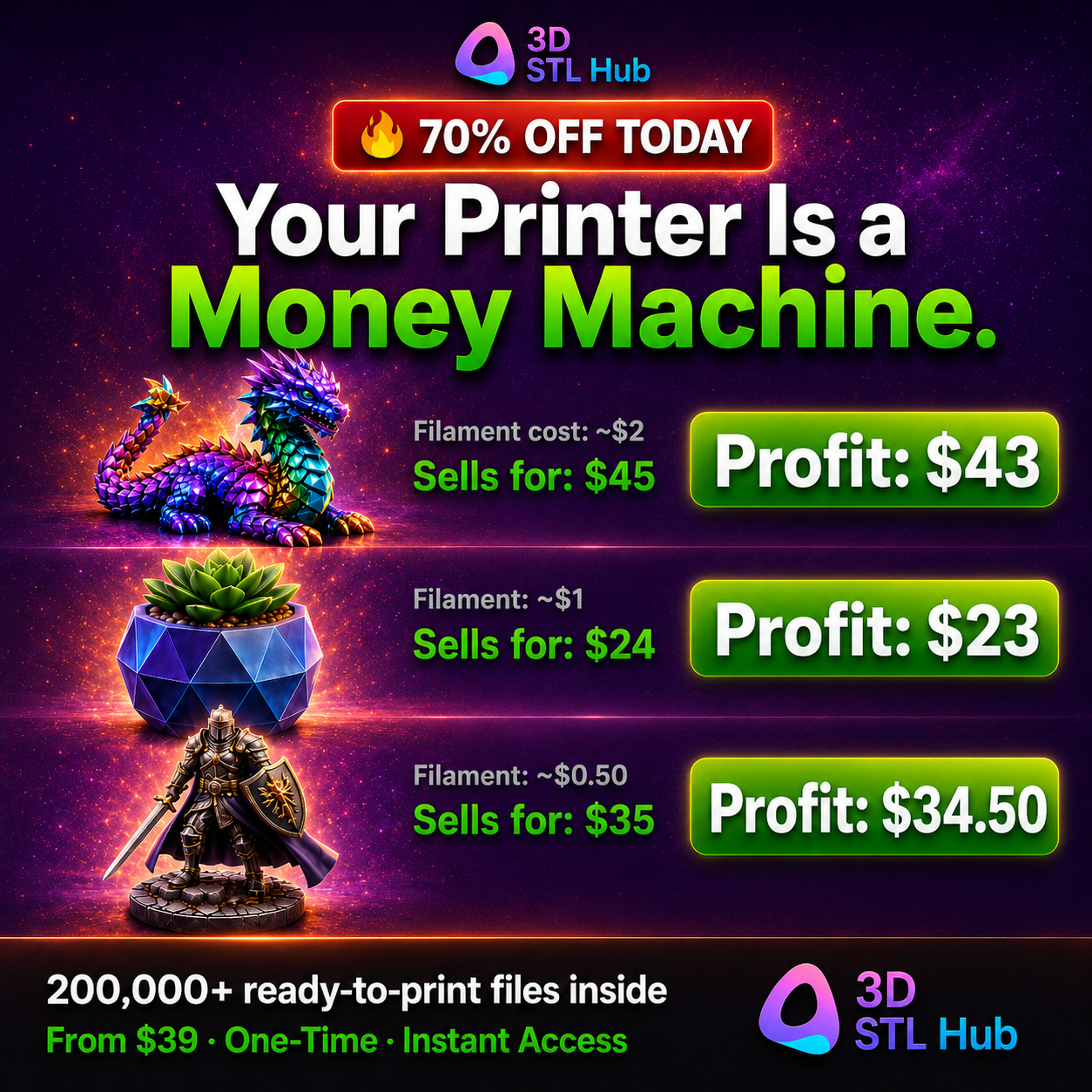 3D STL Hub Shop Facebook ad