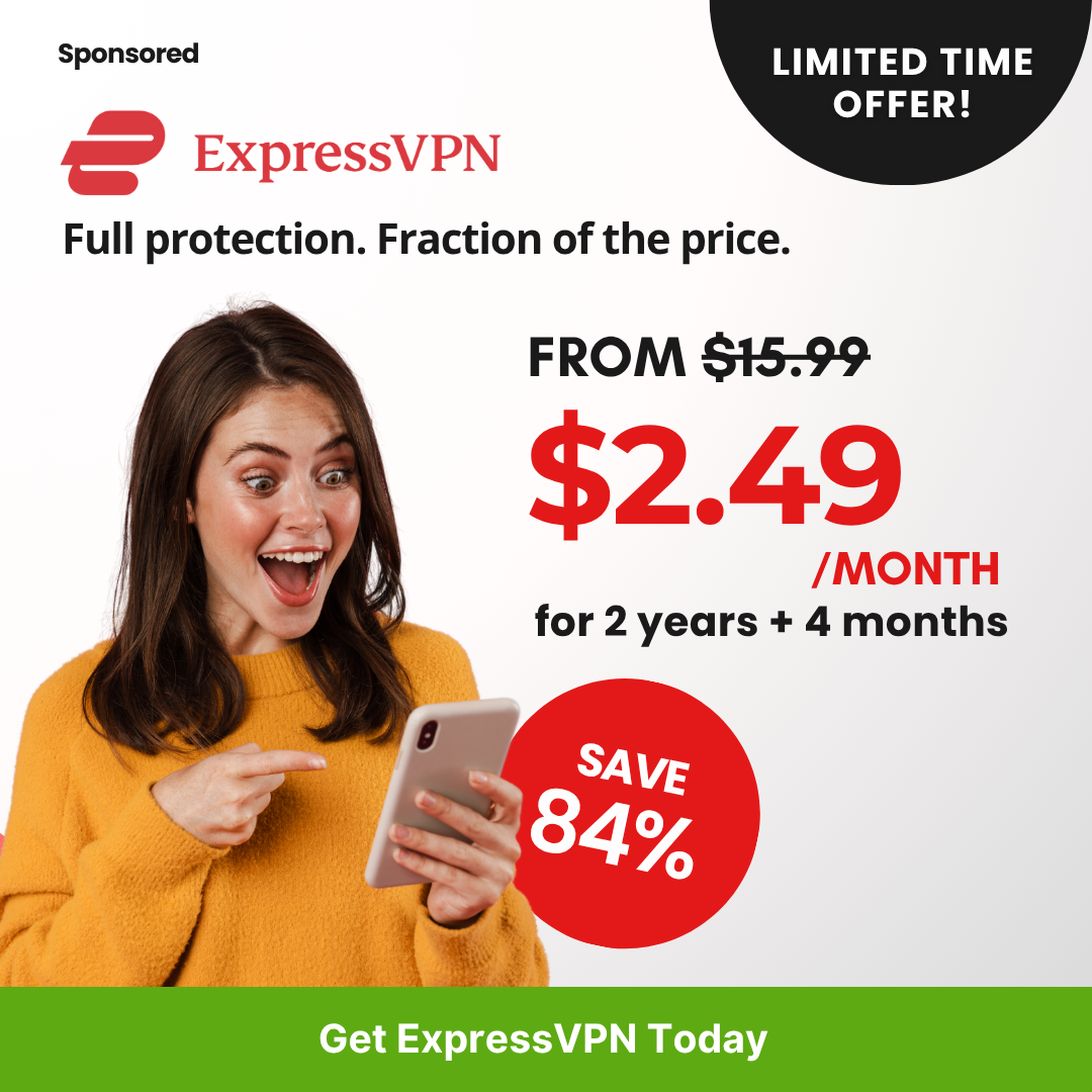 Best VPN Deals 2026 Facebook ad: ExpressVPN Special Deal: 84% off